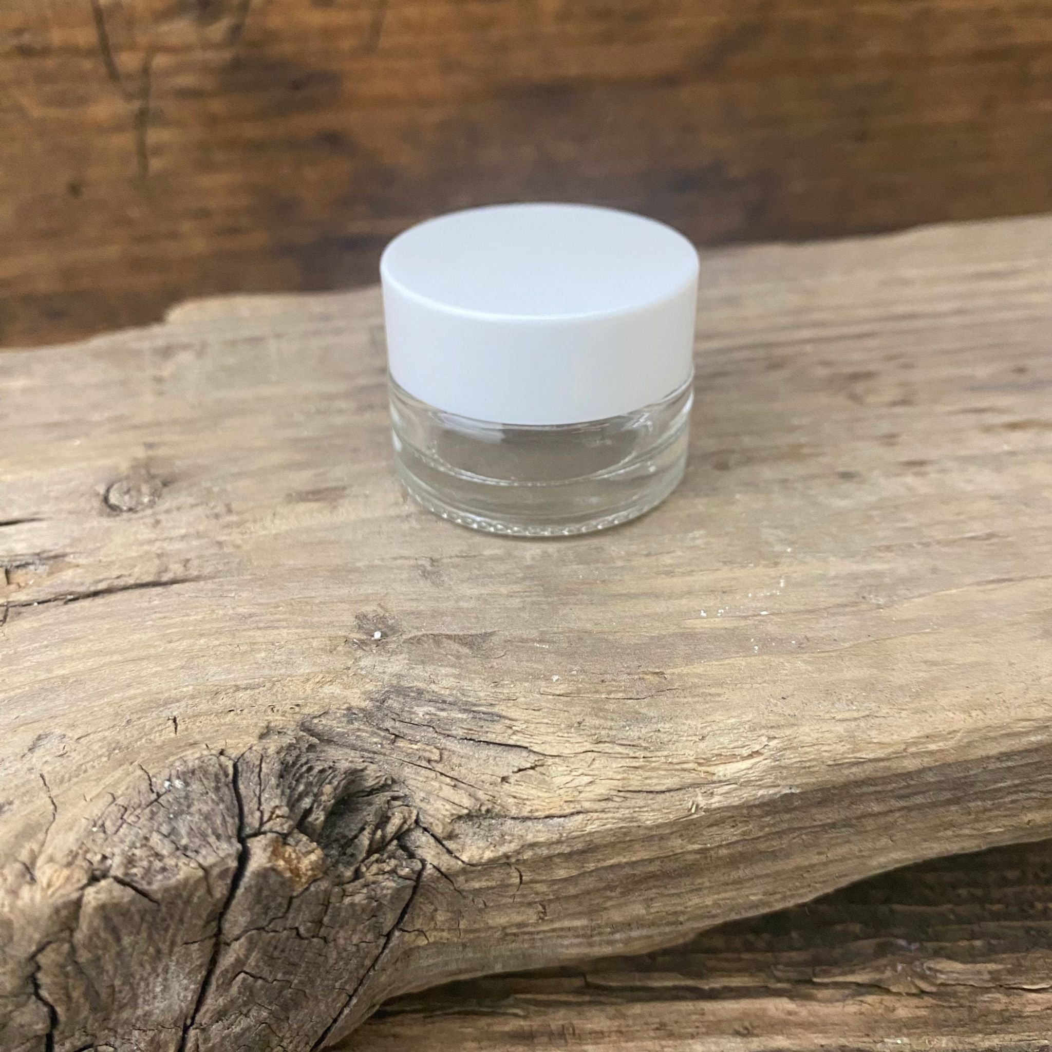 Glastiegel 5 ml, Deckel weiß